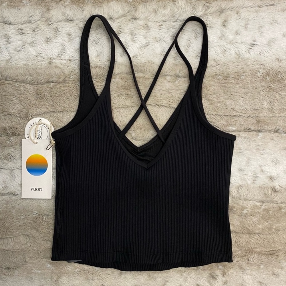 NWT VUORI Rib Crop Tank Women's Rib Tank in Black Size XS - Picture 9 of 14
